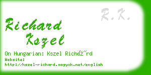 richard kszel business card